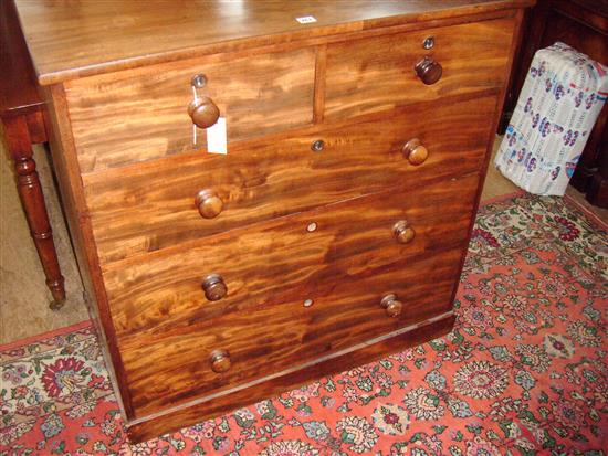 19C mahogany five-drawer chest